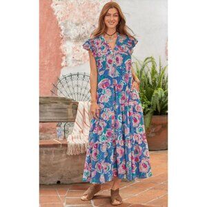 Sundance June Rose Maxi Dress NWT in Rose Print Small